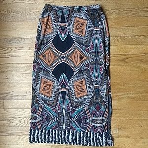 Colorful skirt with tribal inspired print